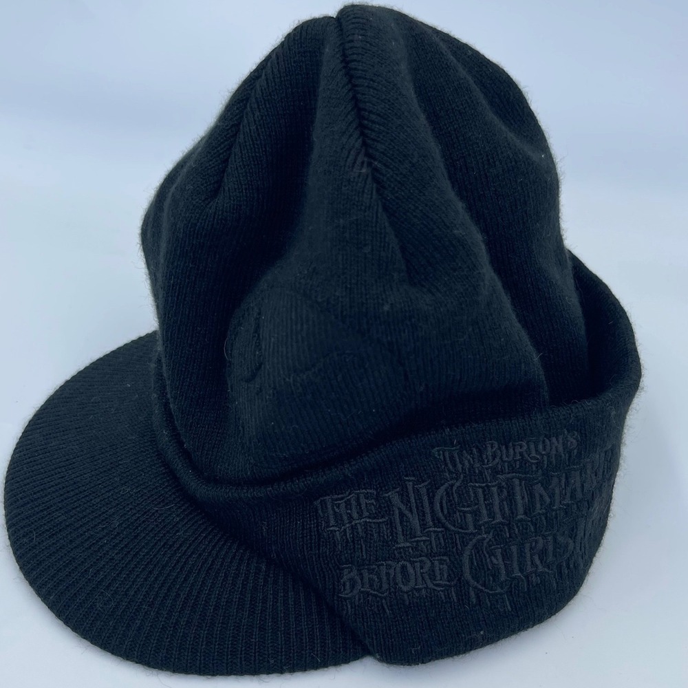 Disneyland Nightmare Before Christmas Visor Beanie Hat Adult Black Tim Burton